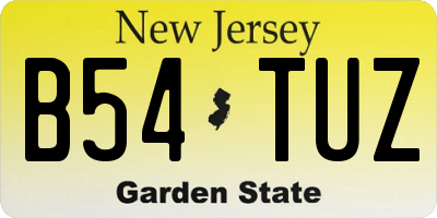 NJ license plate B54TUZ