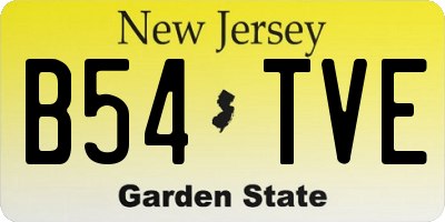NJ license plate B54TVE