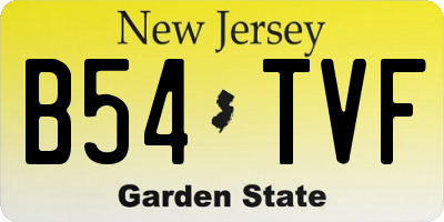 NJ license plate B54TVF