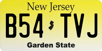 NJ license plate B54TVJ