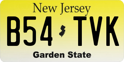 NJ license plate B54TVK
