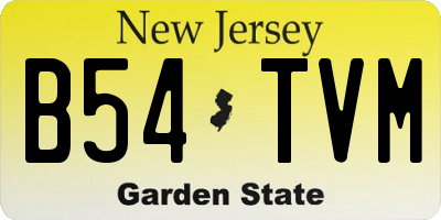 NJ license plate B54TVM