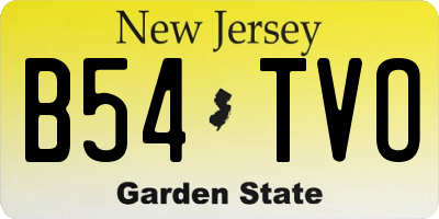 NJ license plate B54TVO