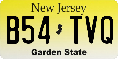 NJ license plate B54TVQ