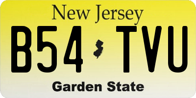 NJ license plate B54TVU