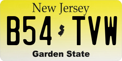 NJ license plate B54TVW