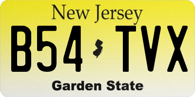 NJ license plate B54TVX