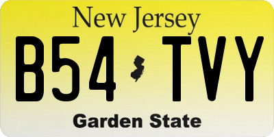 NJ license plate B54TVY