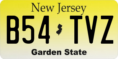 NJ license plate B54TVZ