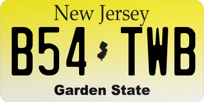 NJ license plate B54TWB