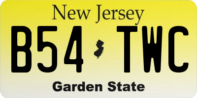 NJ license plate B54TWC