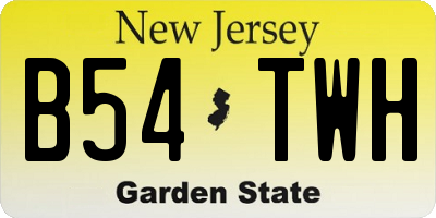NJ license plate B54TWH