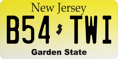NJ license plate B54TWI