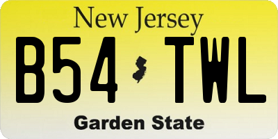 NJ license plate B54TWL