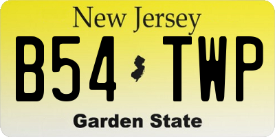 NJ license plate B54TWP