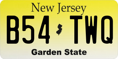 NJ license plate B54TWQ
