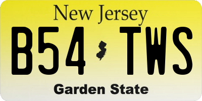 NJ license plate B54TWS