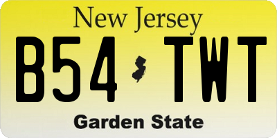 NJ license plate B54TWT