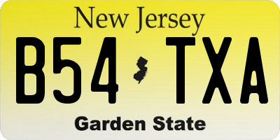NJ license plate B54TXA