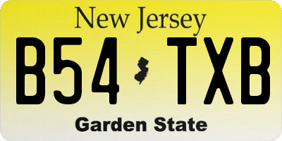 NJ license plate B54TXB