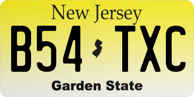 NJ license plate B54TXC