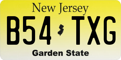 NJ license plate B54TXG