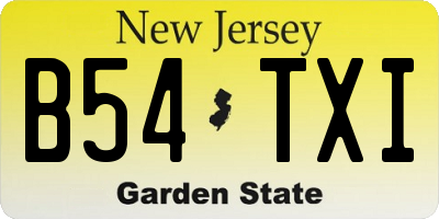 NJ license plate B54TXI