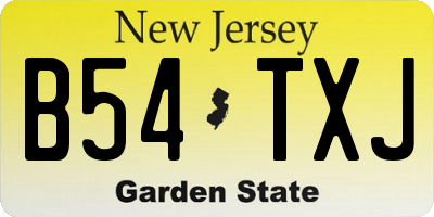 NJ license plate B54TXJ