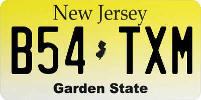 NJ license plate B54TXM