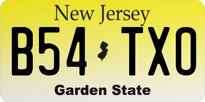 NJ license plate B54TXO