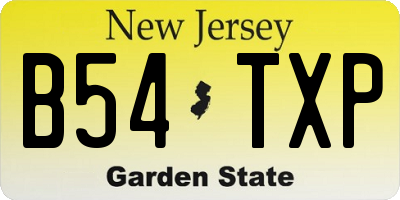 NJ license plate B54TXP