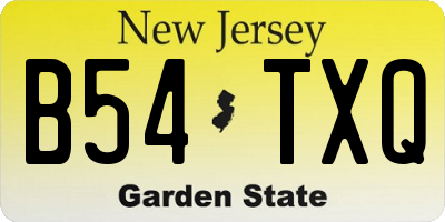 NJ license plate B54TXQ