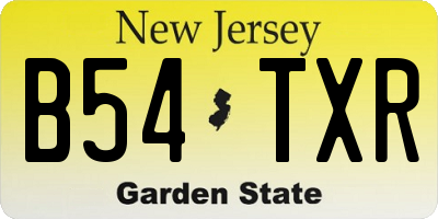 NJ license plate B54TXR