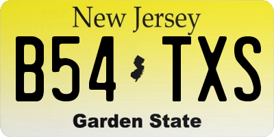NJ license plate B54TXS