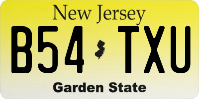NJ license plate B54TXU