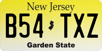 NJ license plate B54TXZ