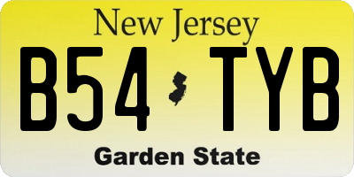 NJ license plate B54TYB