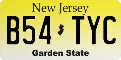 NJ license plate B54TYC