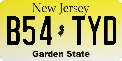 NJ license plate B54TYD