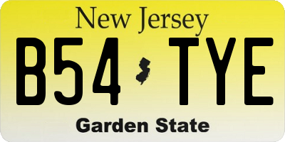 NJ license plate B54TYE