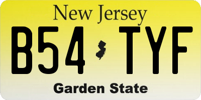 NJ license plate B54TYF