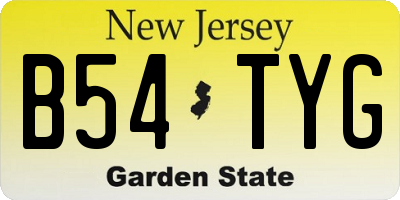 NJ license plate B54TYG