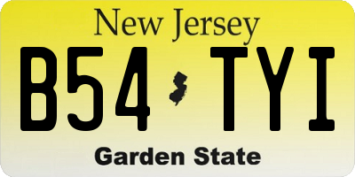 NJ license plate B54TYI