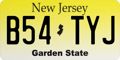 NJ license plate B54TYJ