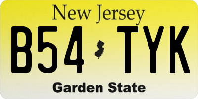NJ license plate B54TYK