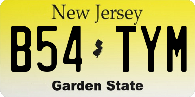 NJ license plate B54TYM