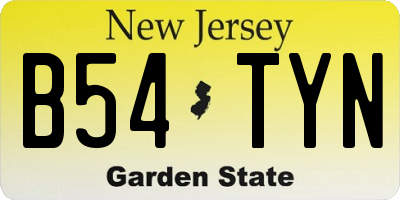 NJ license plate B54TYN