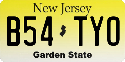 NJ license plate B54TYO