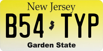 NJ license plate B54TYP