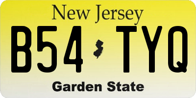 NJ license plate B54TYQ